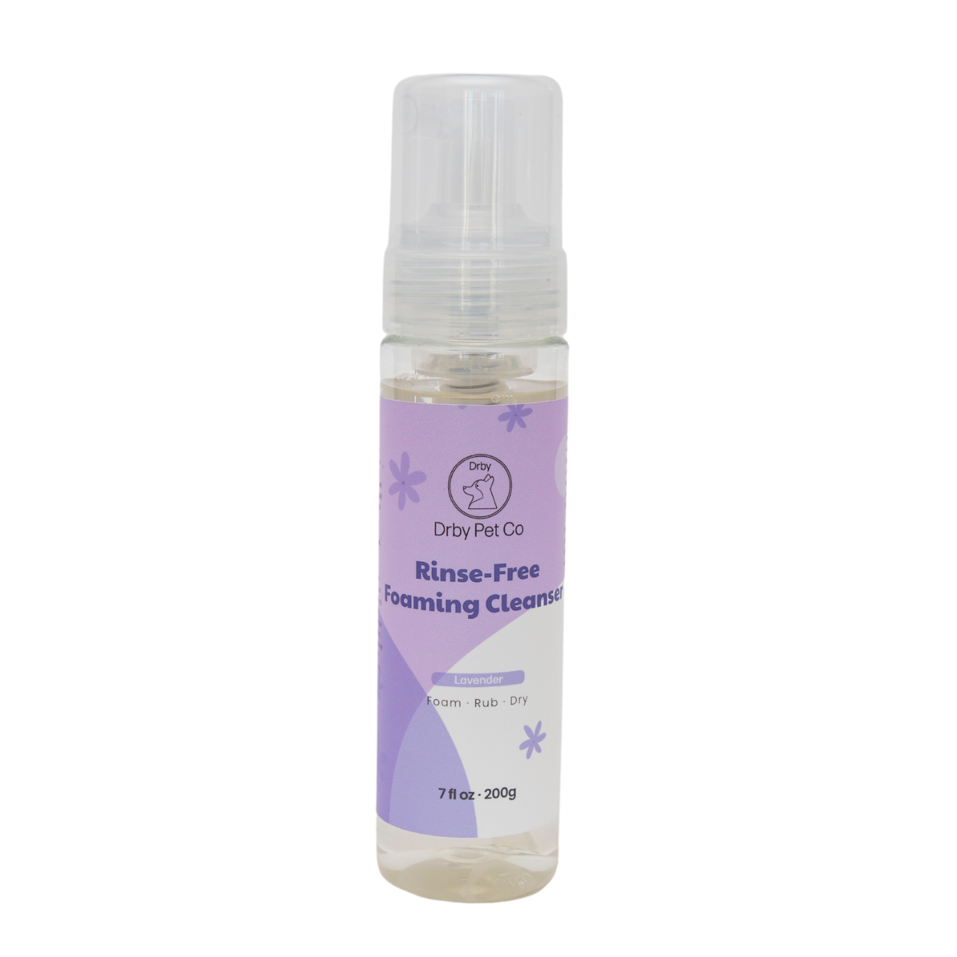 Bottle of Dory Pet Co Rinse-Free Foaming Cleanser on a white background