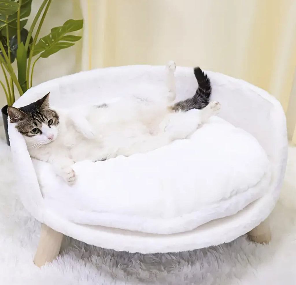 Crown & Whiskers Nordic Calm Pet Bed – Minimalist Dog & Cat Sleep Bed for Cozy Indoor Rest