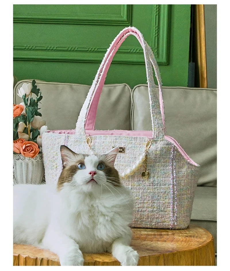 Crown & Whiskers Tinseltown Pet Carrier – Luxury Travel Carrier for Cats & Small Dogs