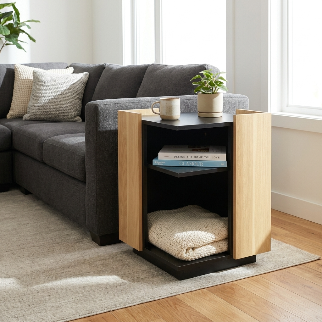 Leo Side Table with Cat Nook