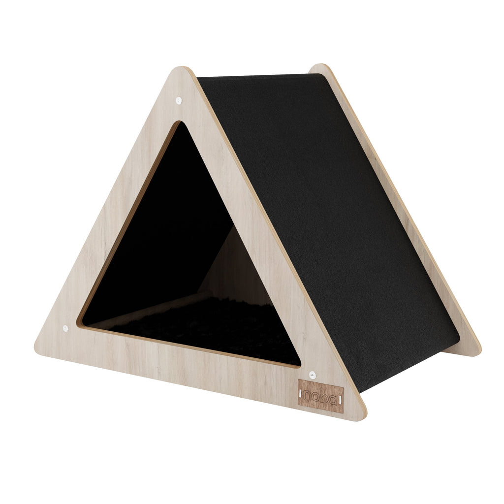 Crown & Whiskers Urban Teepee Pet House – Modern Wooden Cat & Small Dog Hideaway (Made in Canada)