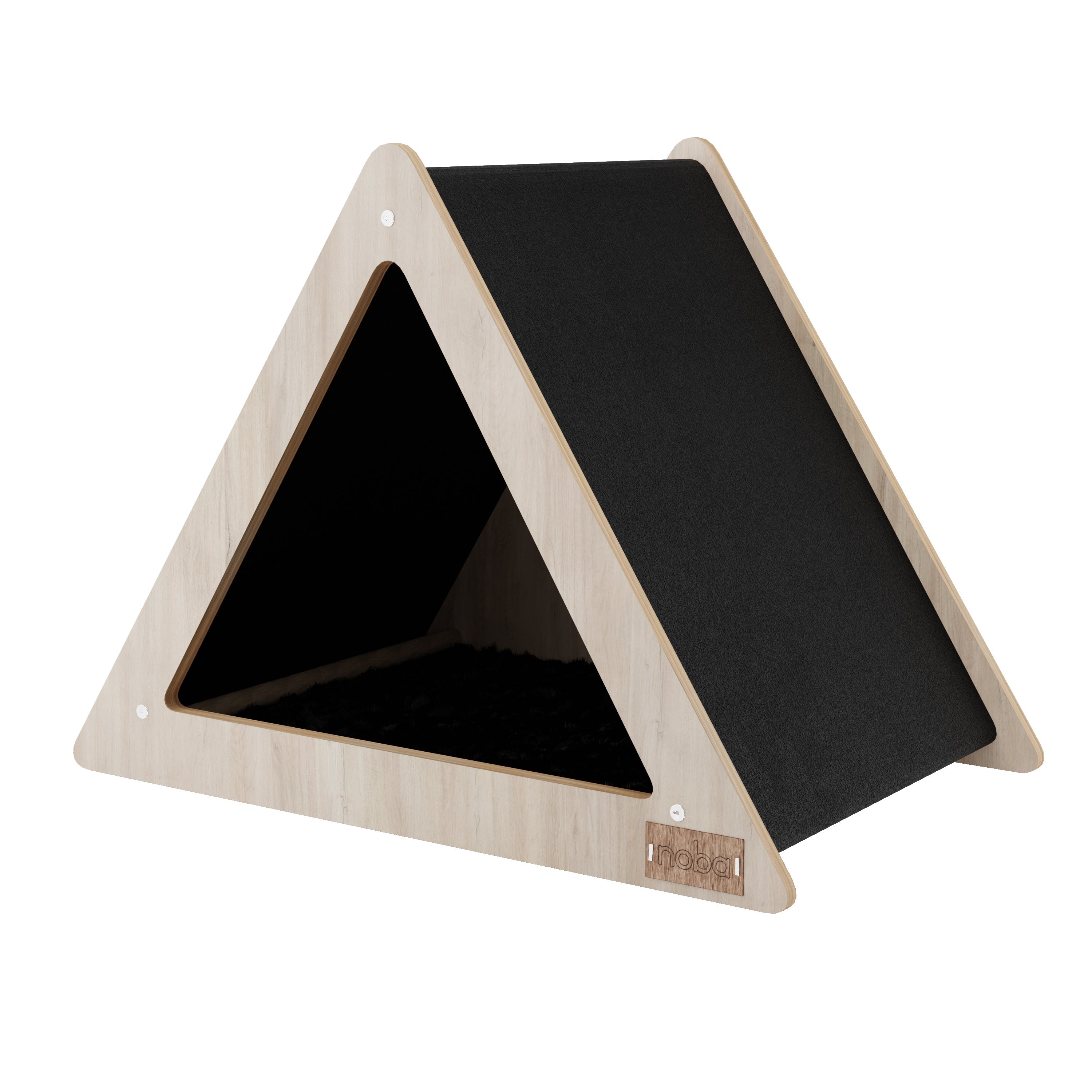 Crown & Whiskers Urban Teepee Pet House – Modern Wooden Cat & Small Dog Hideaway (Made in Canada)