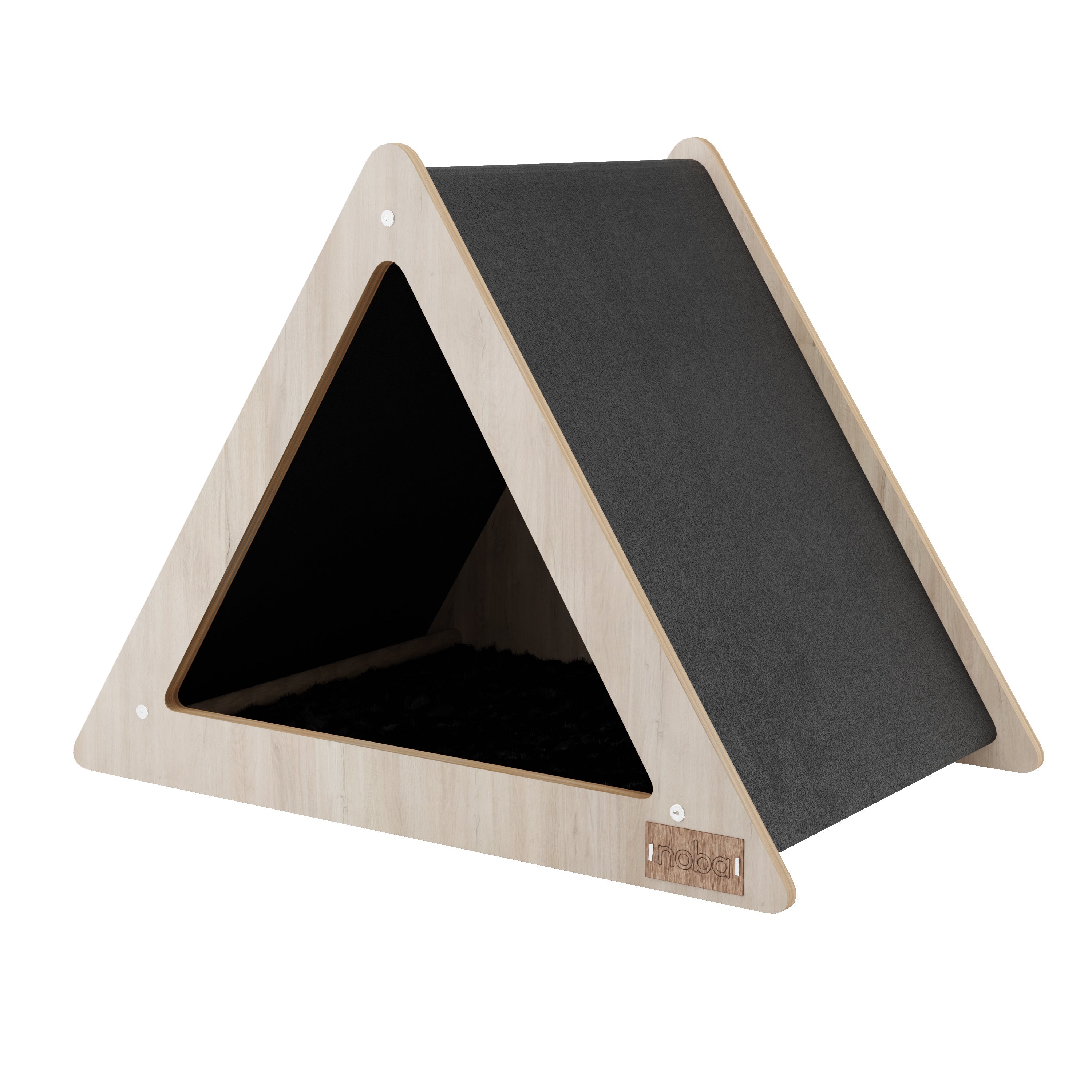 Crown & Whiskers Urban Teepee Pet House – Modern Wooden Cat & Small Dog Hideaway (Made in Canada)