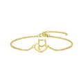 Gold cat heart bracelet minimalist jewelry design