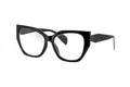 Black cat-eye glasses on a white background