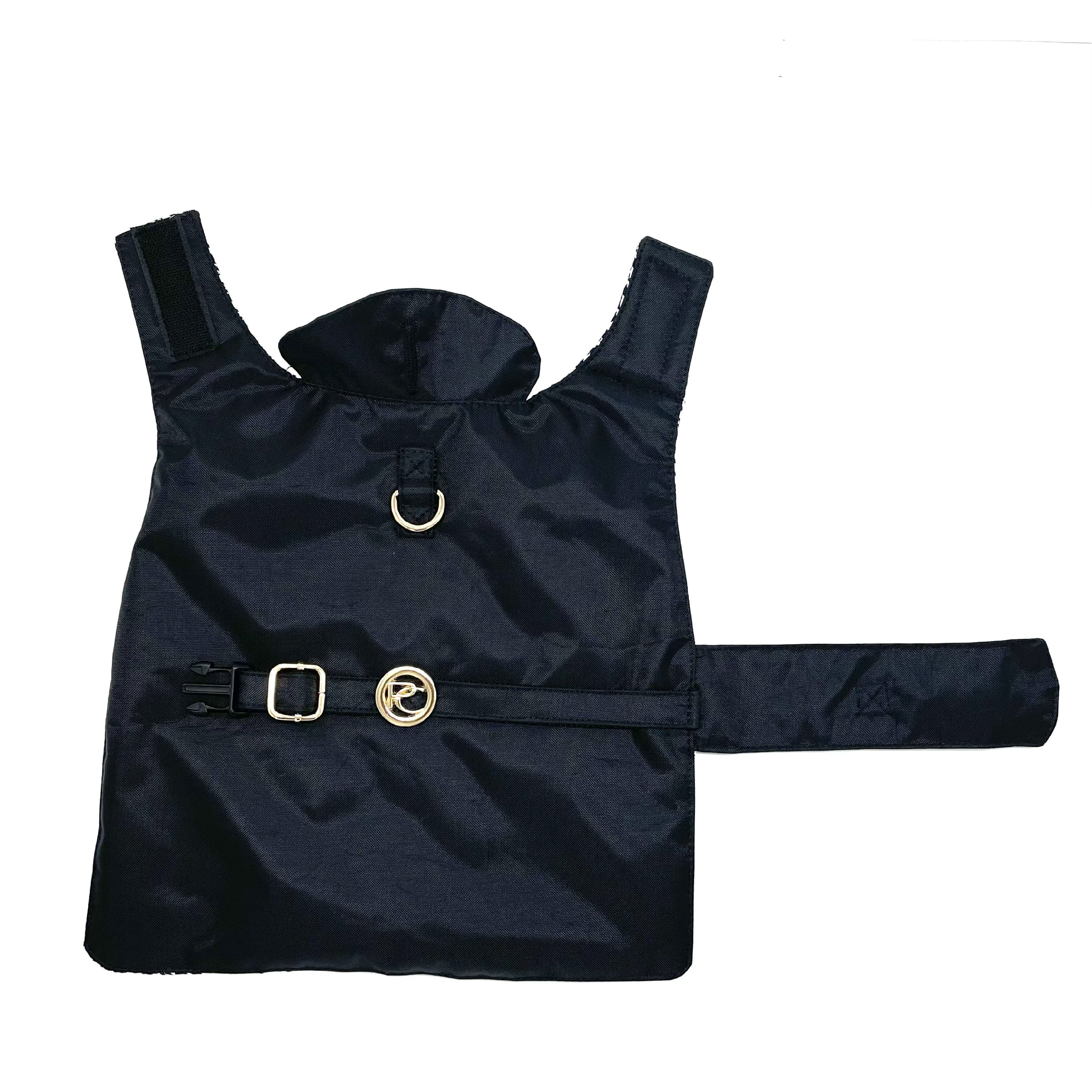 Black Dog Rain Jacket | Waterproof Insulated Dog Coat with Matching Leash