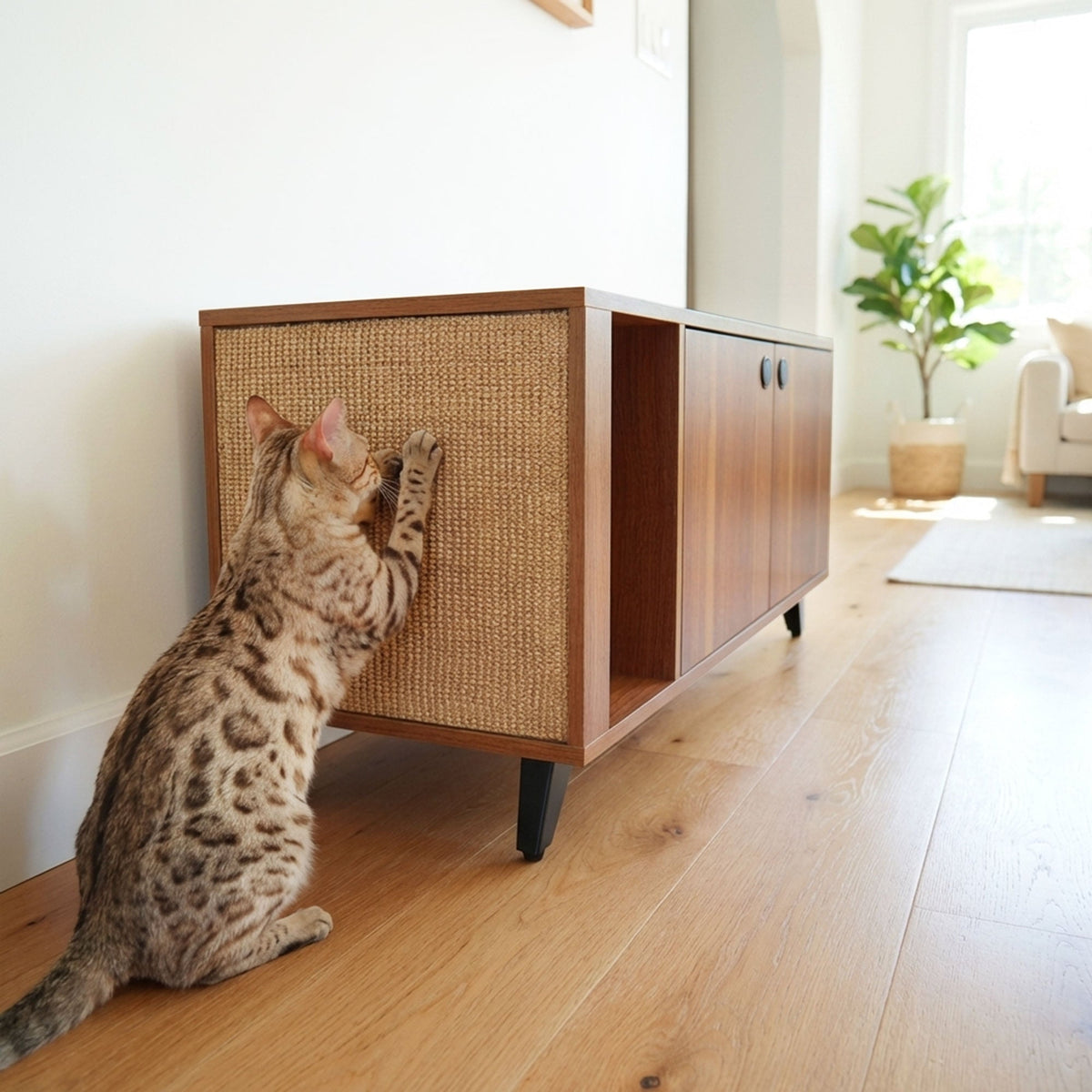 Shae Litter Cabinet | Modern Hidden Cat Litter Box Furniture